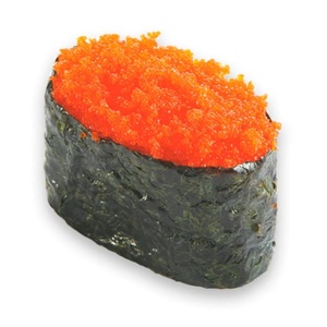 Orange tobiko nigiri